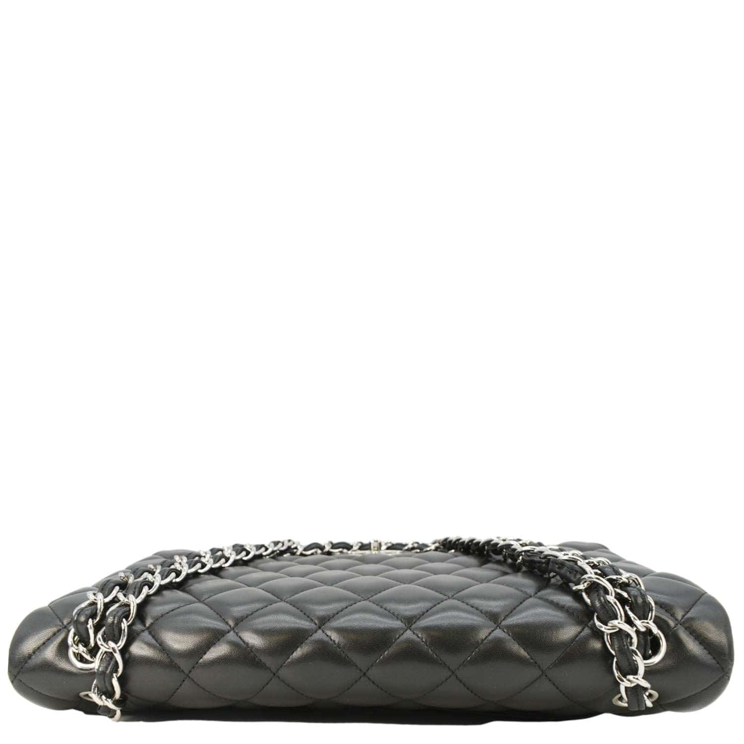 Chanel Classic Maxi Double Flap Quilted Leather Crossbody Bag Black