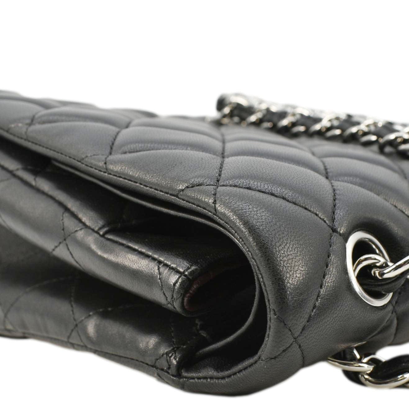 Chanel Classic Maxi Double Flap Quilted Leather Crossbody Bag Black