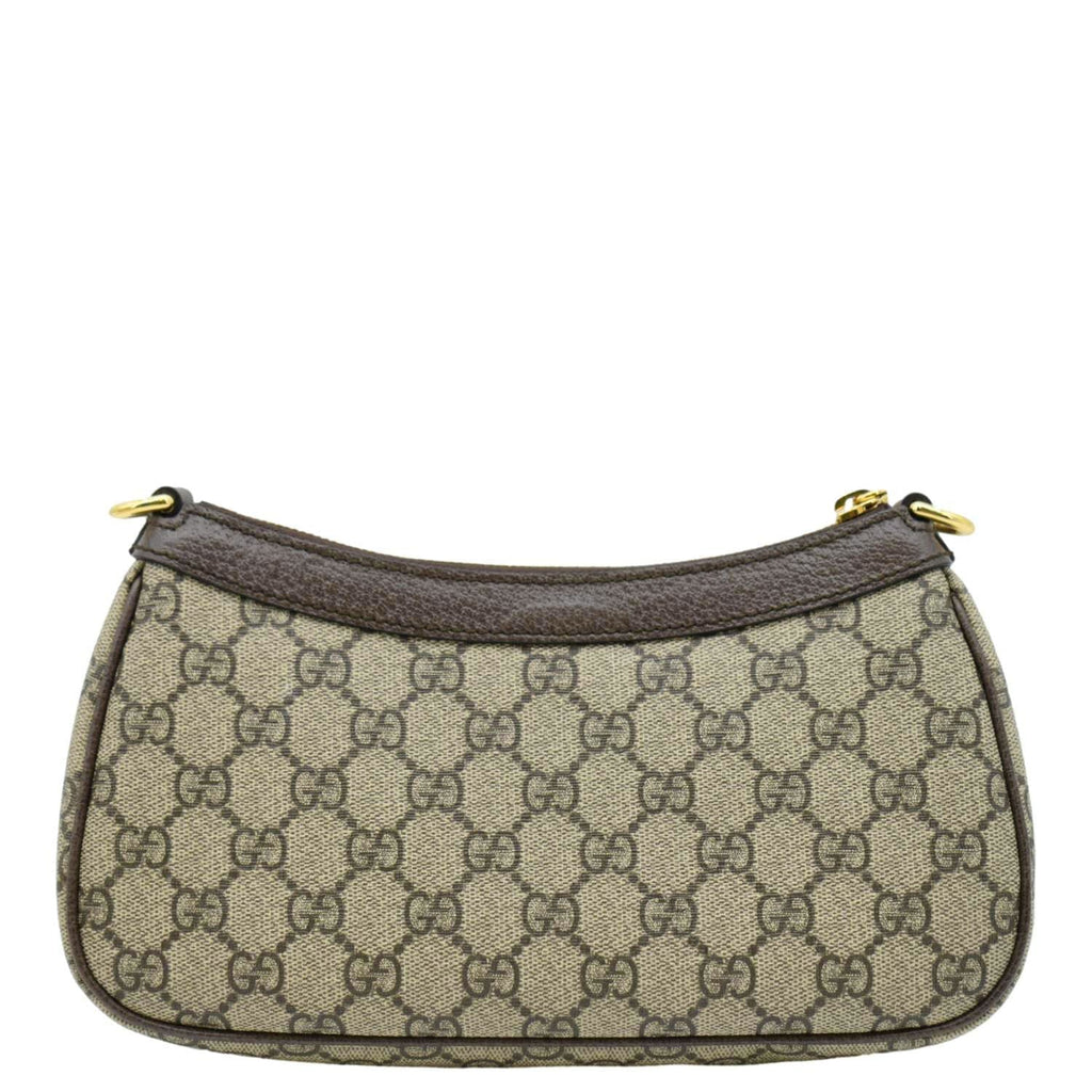 GUCCI Ophidia Web Small Gucci Supreme Canvas Shoulder Bag Beige 735132