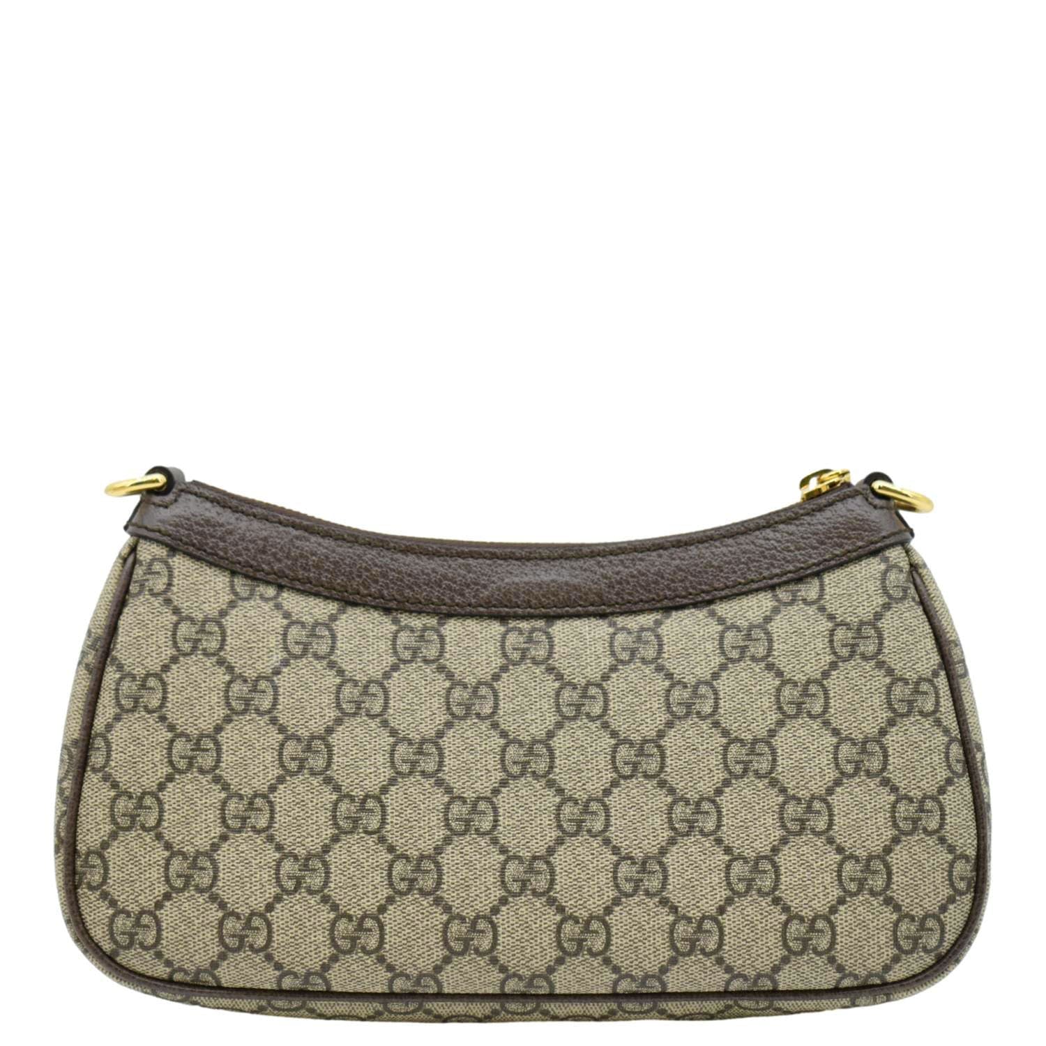 GUCCI Ophidia Web Small Gucci Supreme Canvas Shoulder Bag Beige 735132