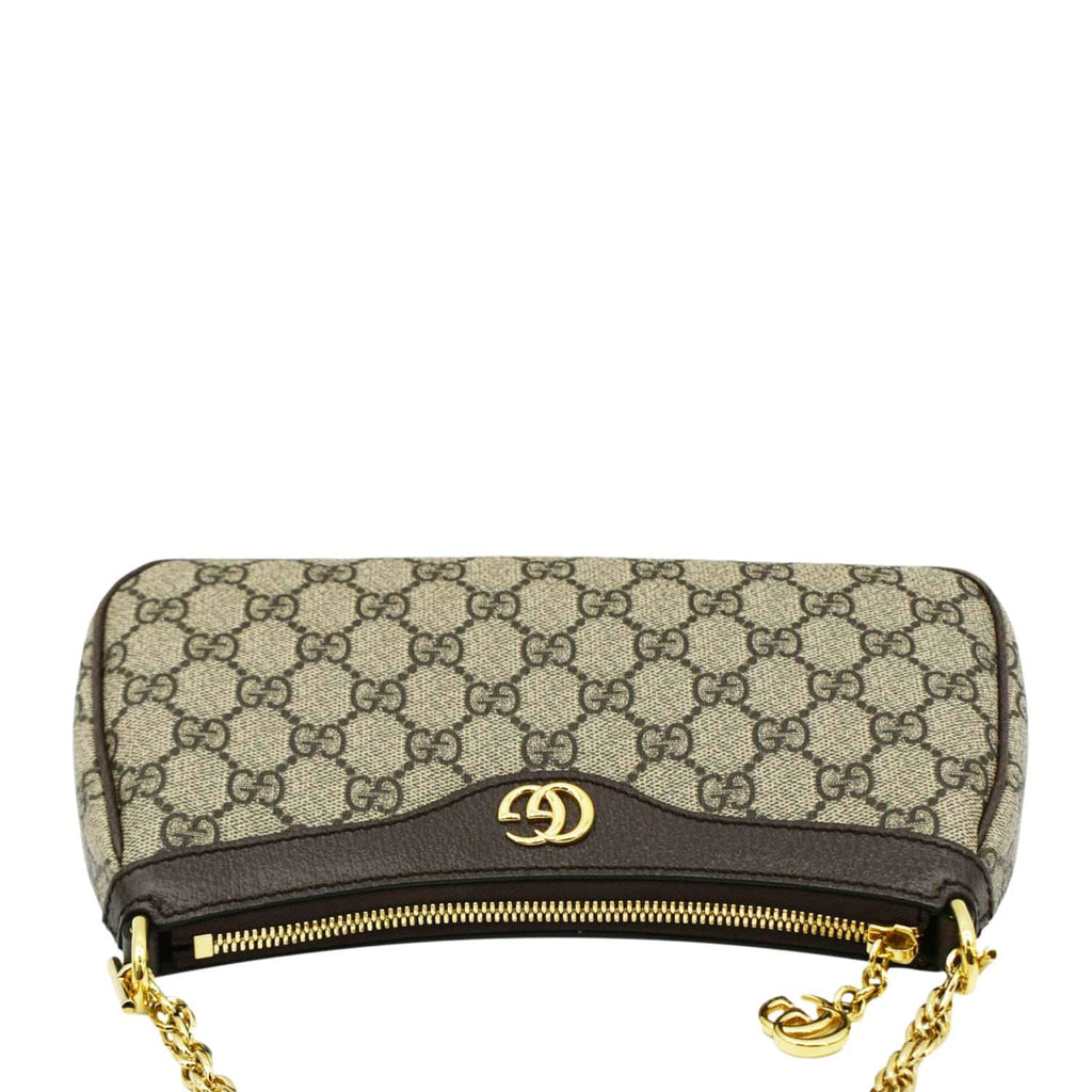 GUCCI Ophidia Web Small Gucci Supreme Canvas Shoulder Bag Beige 735132