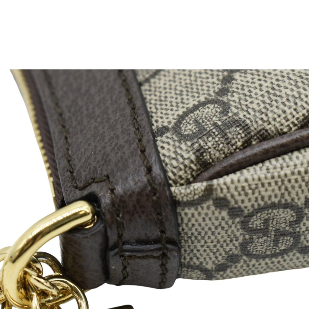 GUCCI Ophidia Web Small Gucci Supreme Canvas Shoulder Bag Beige 735132
