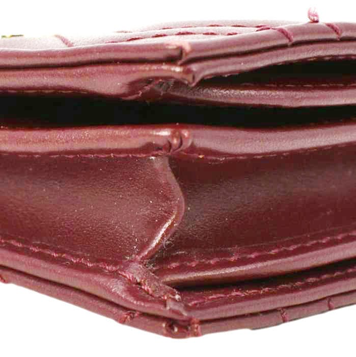 GUCCI Marmont Gucci Matelasse Leather Card Case Wallet Red 466492