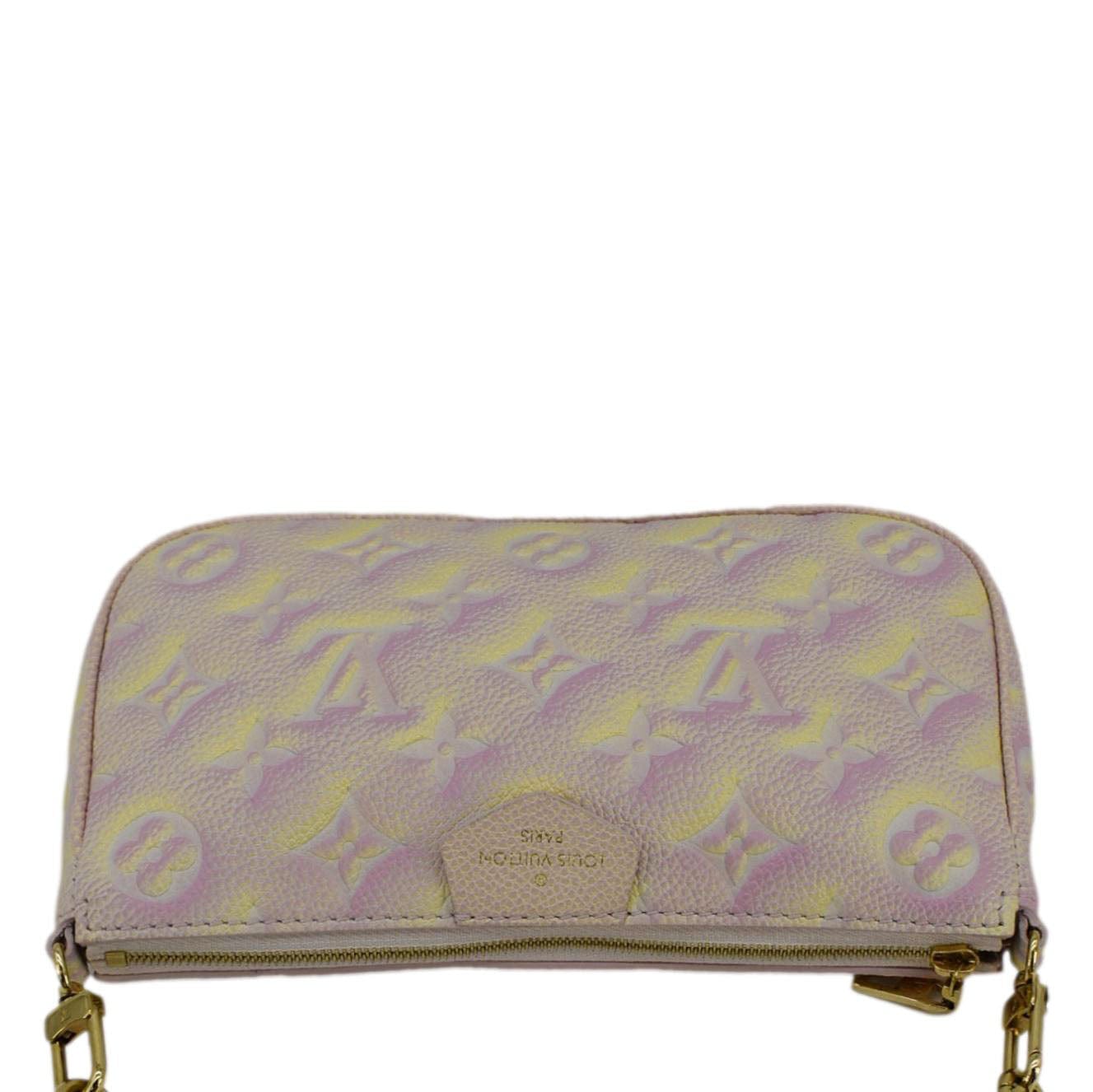 LOUIS VUITTON Pochette Summer Stardust Monogram Empreinte Leather Shoulder Bag Pink
