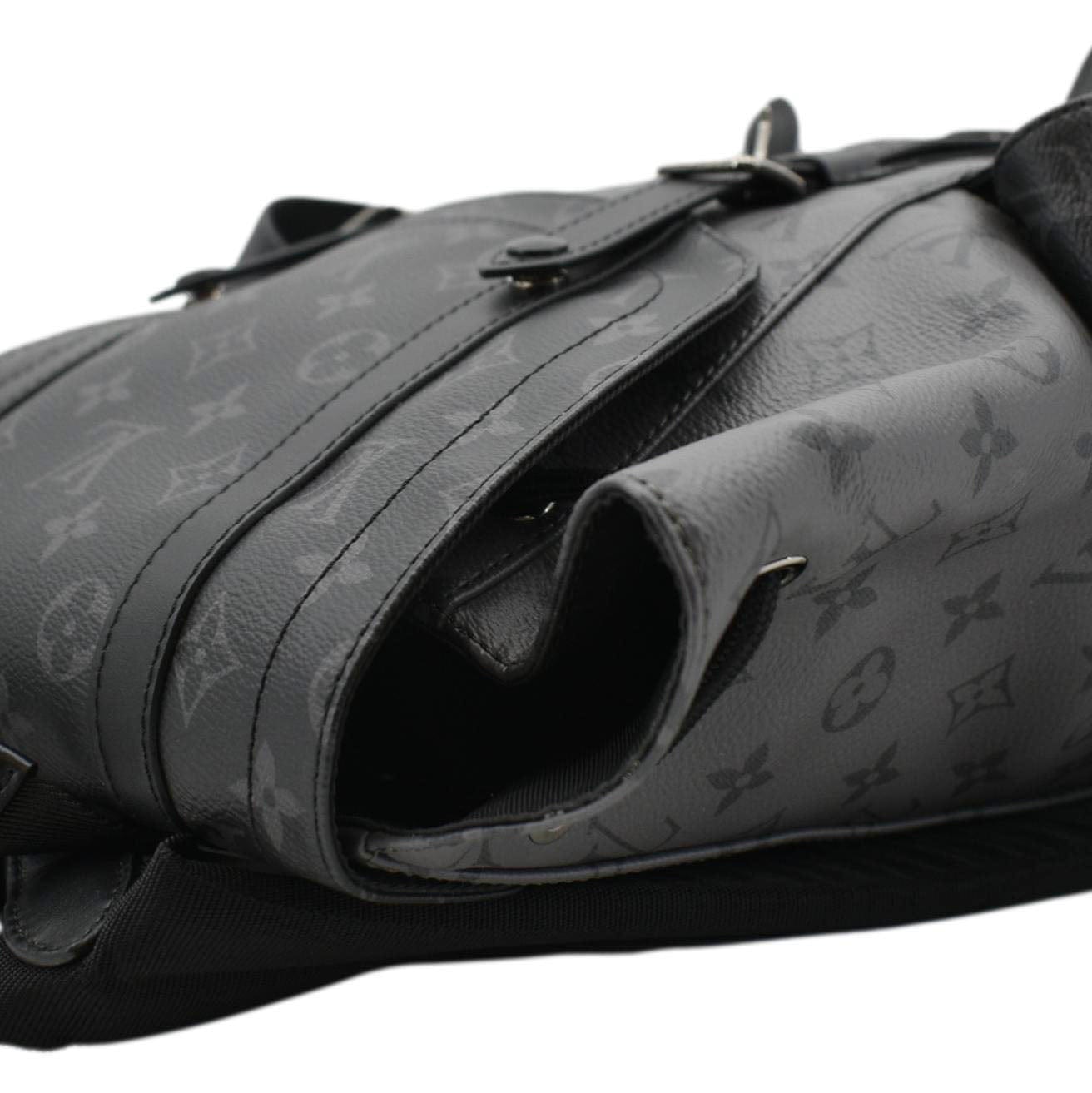 LOUIS VUITTON Christopher PM Reverse Monogram Eclipse Backpack Bag Black