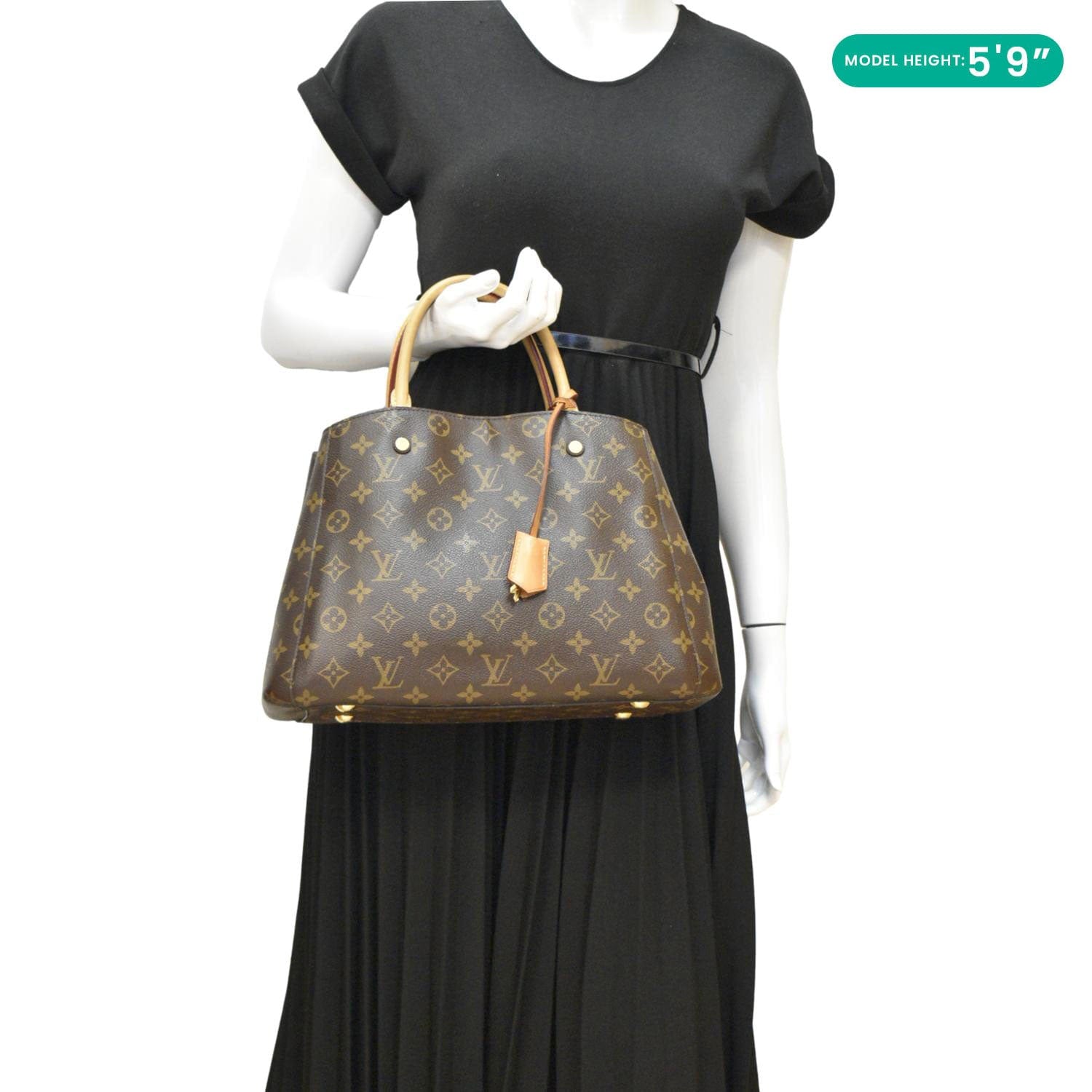 LOUIS VUITTON Montaigne MM Monogram Canvas Shoulder Bag Brown