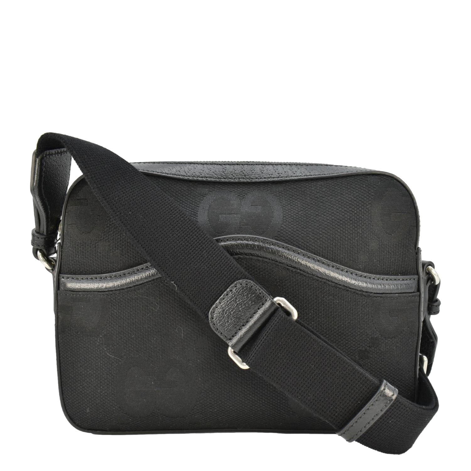 GUCCI  jumbo Gucci Canvas Messenger Bag Black 675891