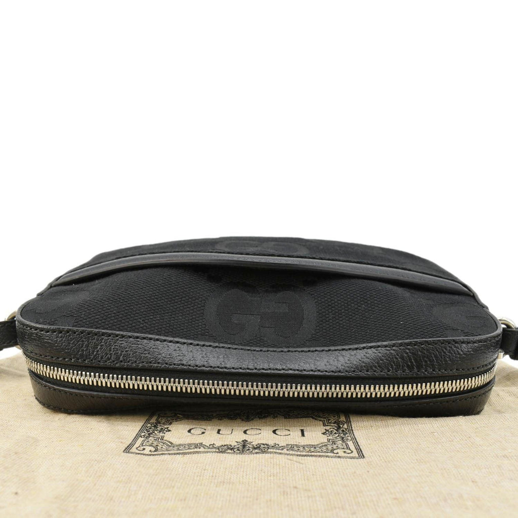 GUCCI  jumbo Gucci Canvas Messenger Bag Black 675891