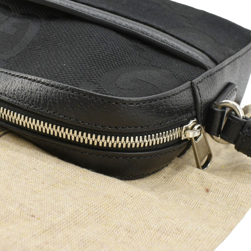 GUCCI  jumbo Gucci Canvas Messenger Bag Black 675891
