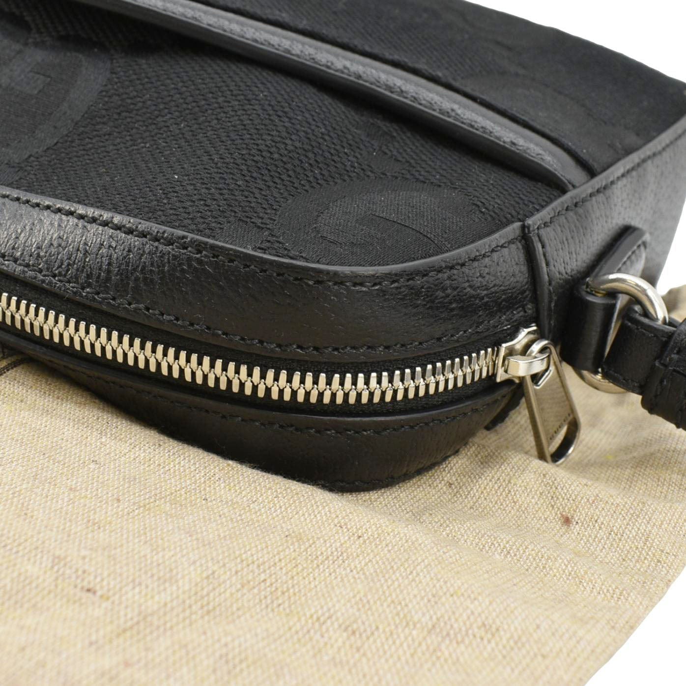 GUCCI  jumbo Gucci Canvas Messenger Bag Black 675891