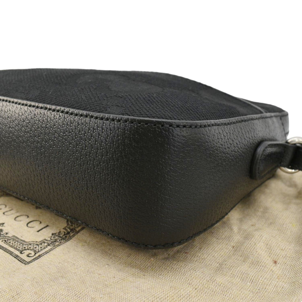 GUCCI  jumbo Gucci Canvas Messenger Bag Black 675891