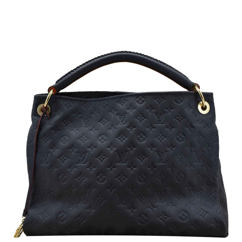 LOUIS VUITTON Artsy MM Monogram Empreinte Leather Shoulder Bag Navy Blue