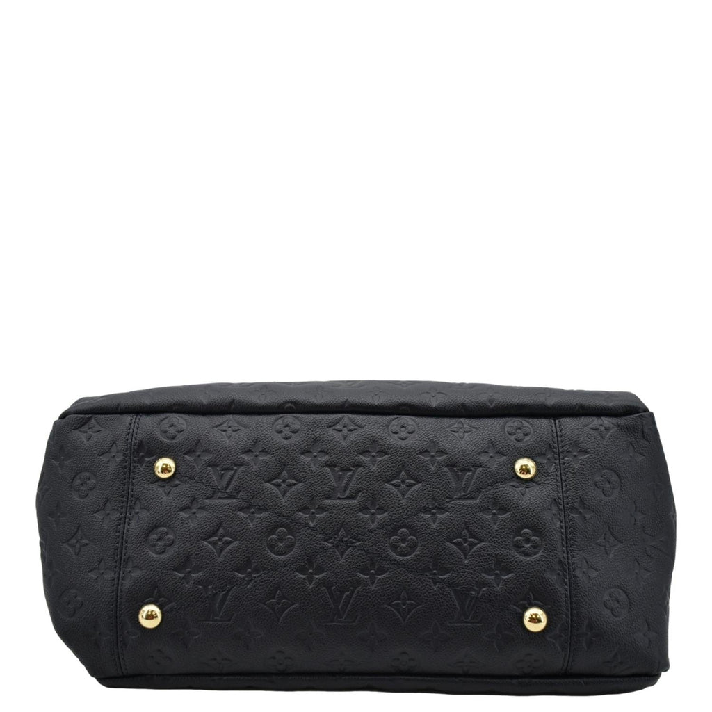 LOUIS VUITTON Artsy MM Monogram Empreinte Leather Shoulder Bag Navy Blue