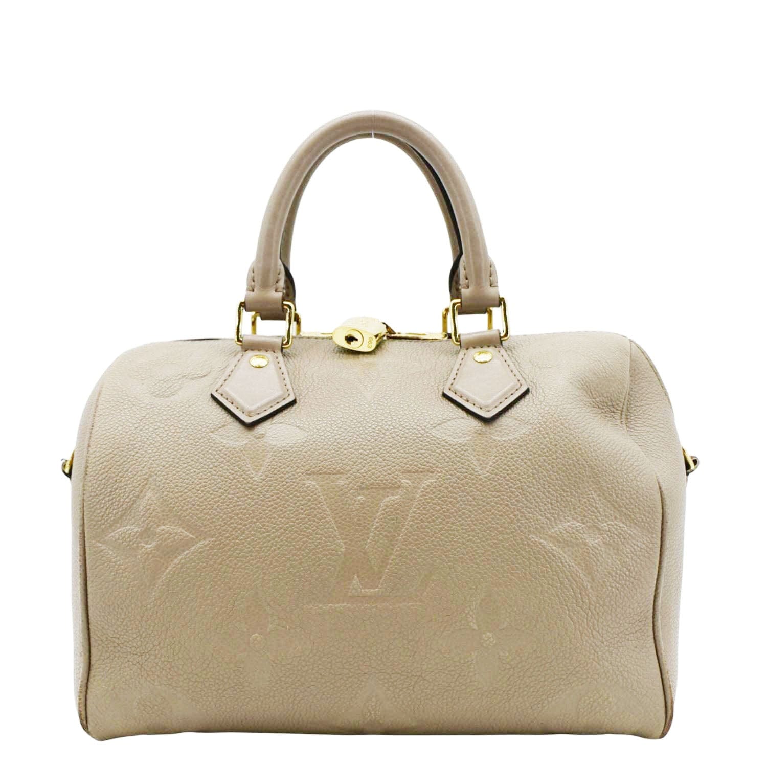 LOUIS VUITTON Speedy 25 Bandouliere Monogram Empreinte Shoulder Bag Beige