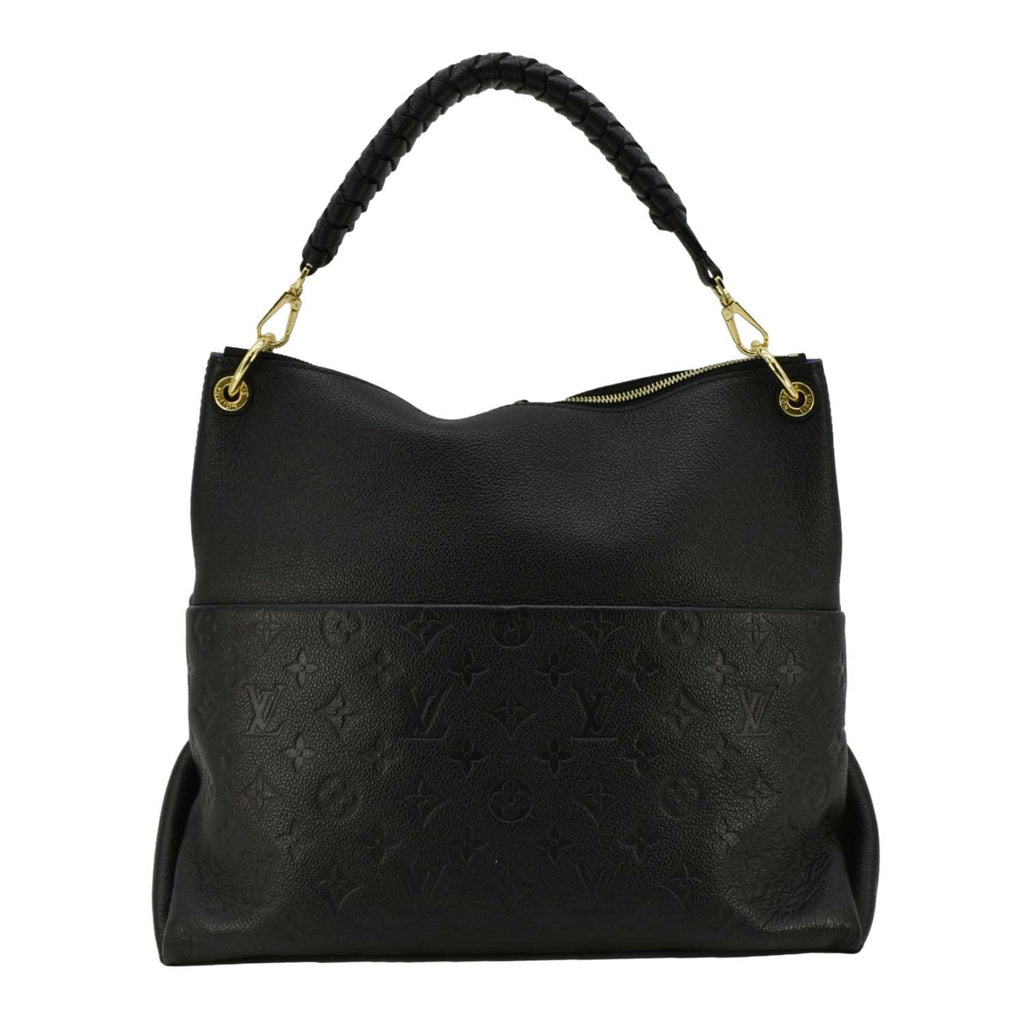 LOUIS VUITTON Maida Monogram Empreinte Leather Hobo Shoulder Bag Black