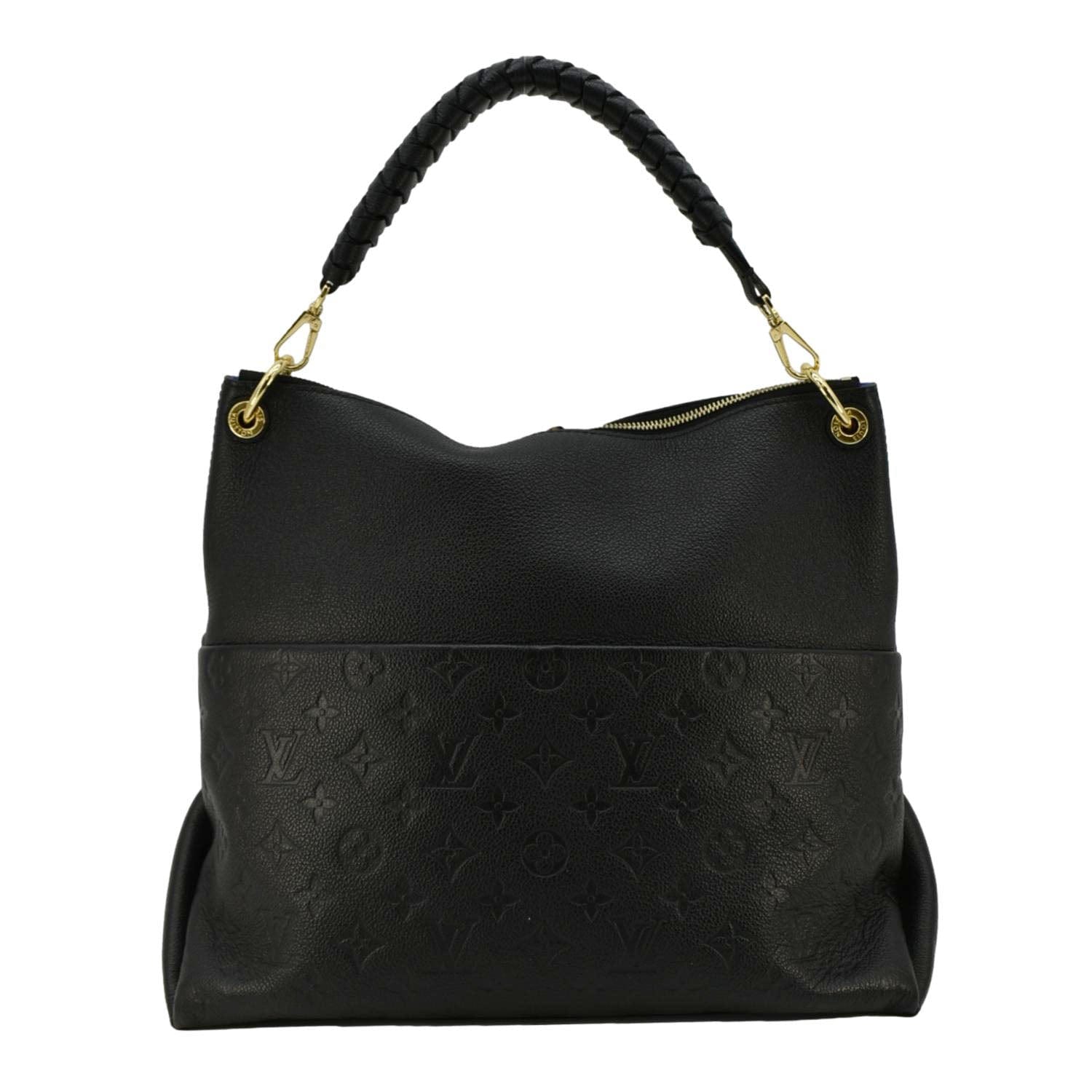 LOUIS VUITTON Maida Monogram Empreinte Leather Hobo Shoulder Bag Black