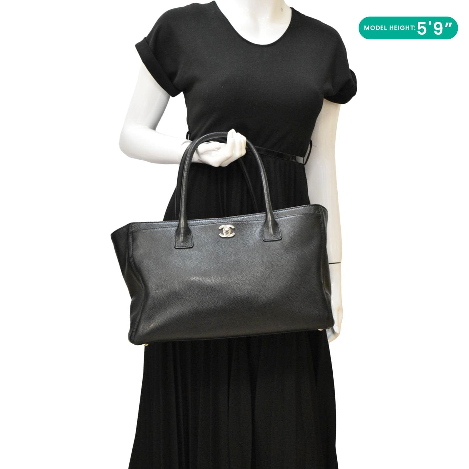 Chanel Executive Cerf Leather Tote Bag Black