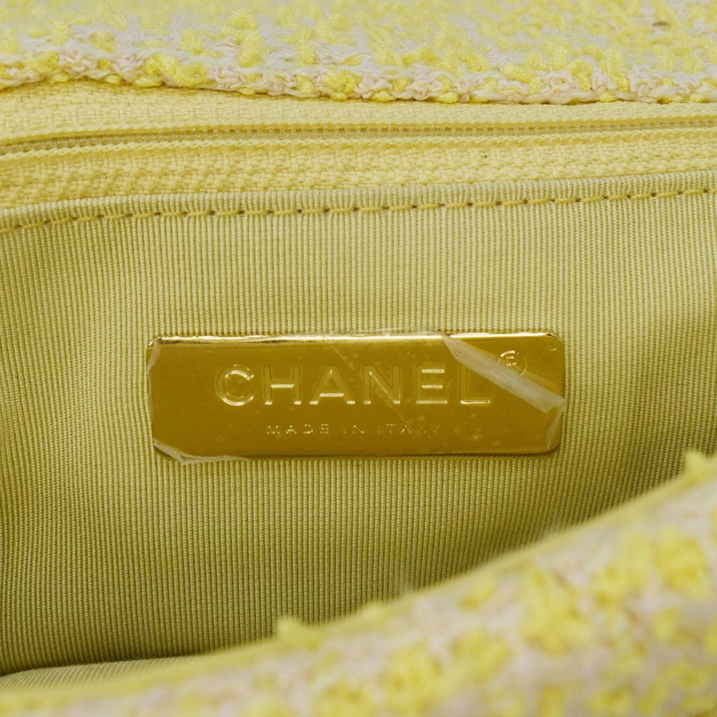 Chanel 19 Flap Medium Quilted Tweed Shoulder Bag Beige