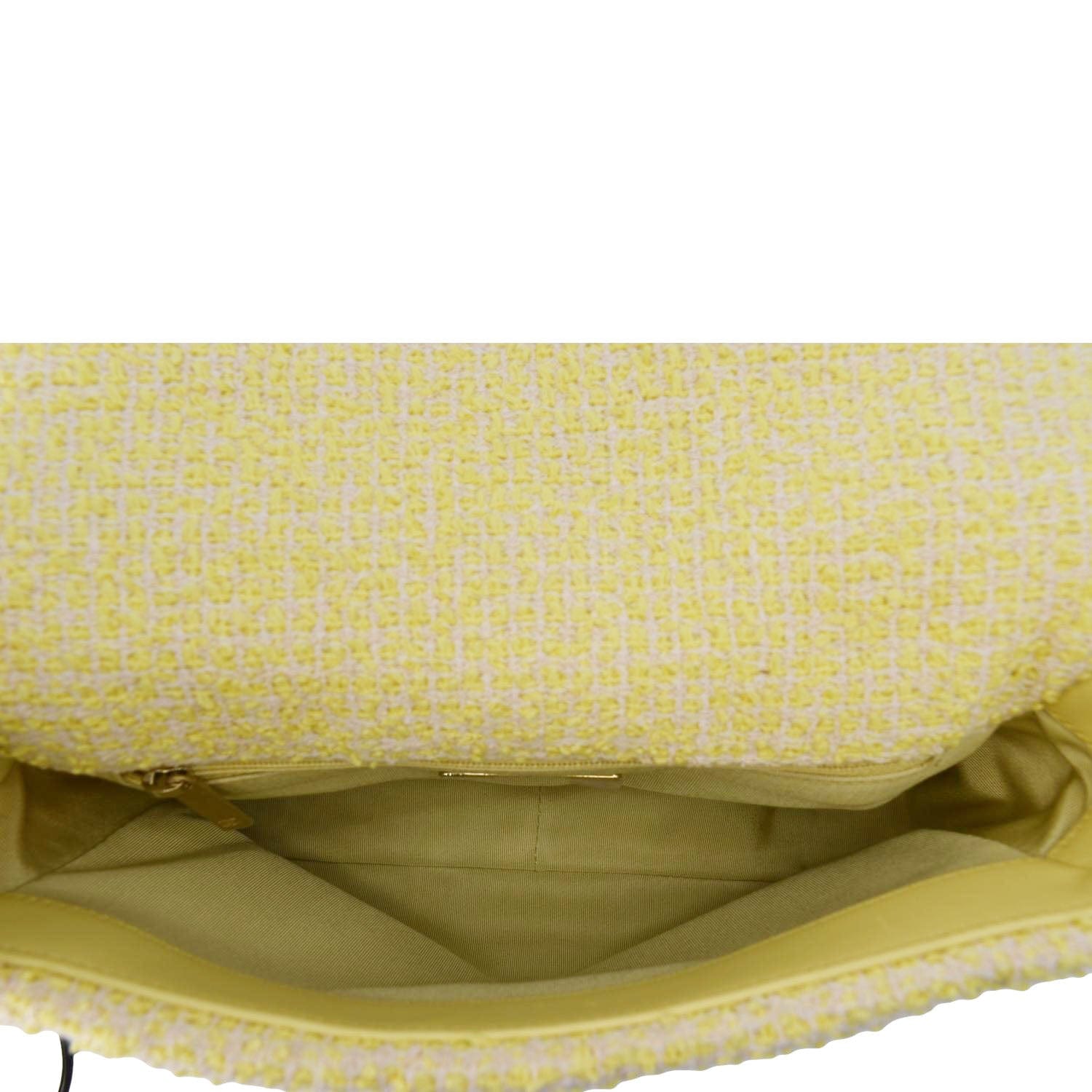 Chanel 19 Flap Medium Quilted Tweed Shoulder Bag Beige