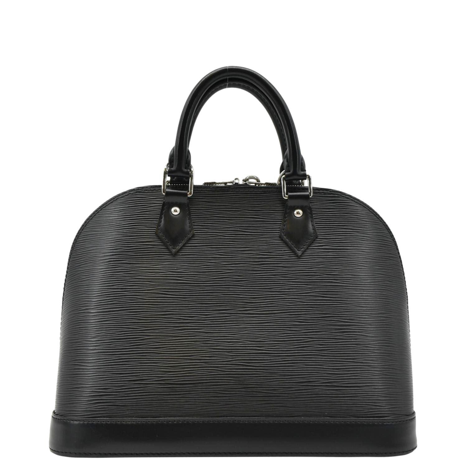 LOUIS VUITTON Alma PM Epi Leather Satchel Bag Black