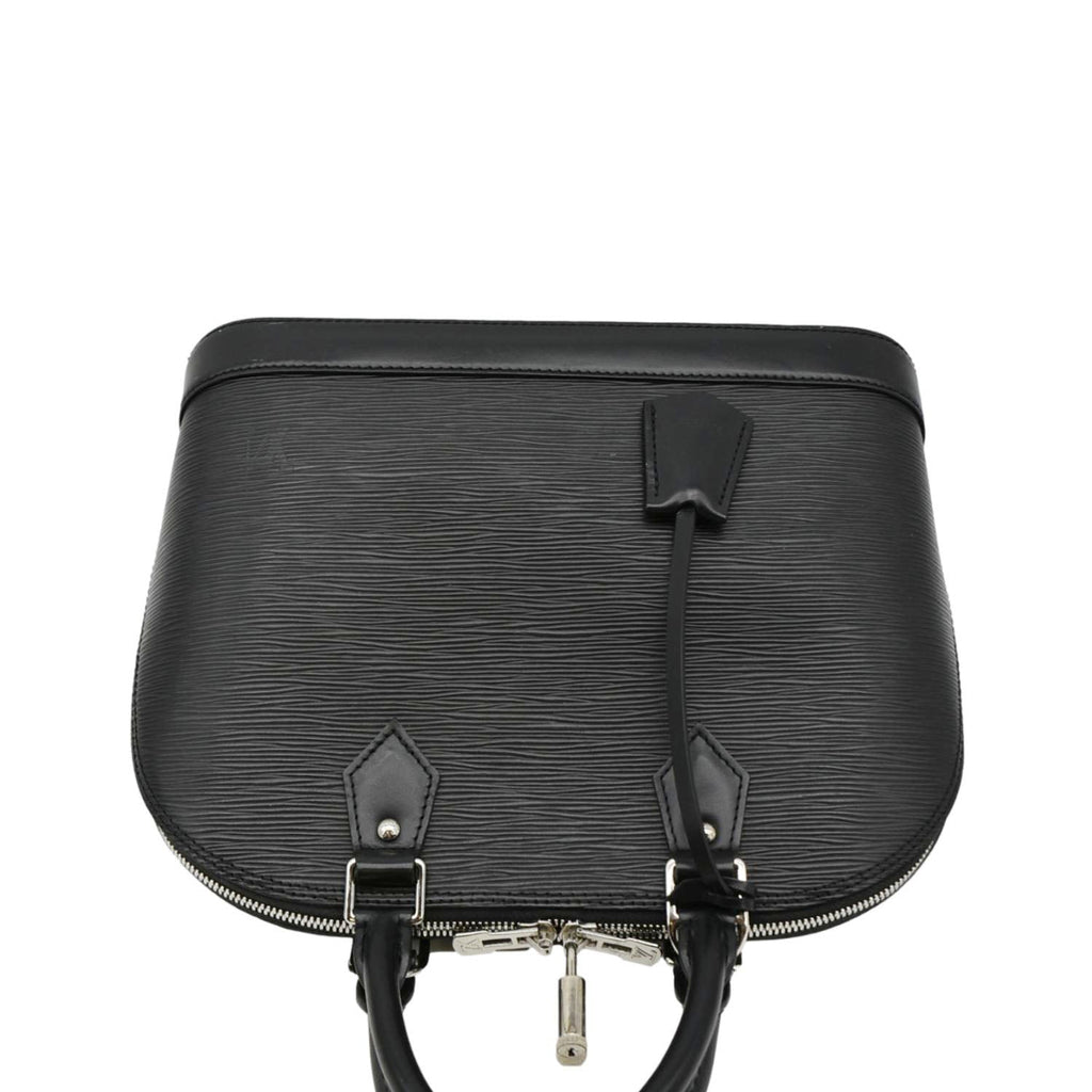 LOUIS VUITTON Alma PM Epi Leather Satchel Bag Black