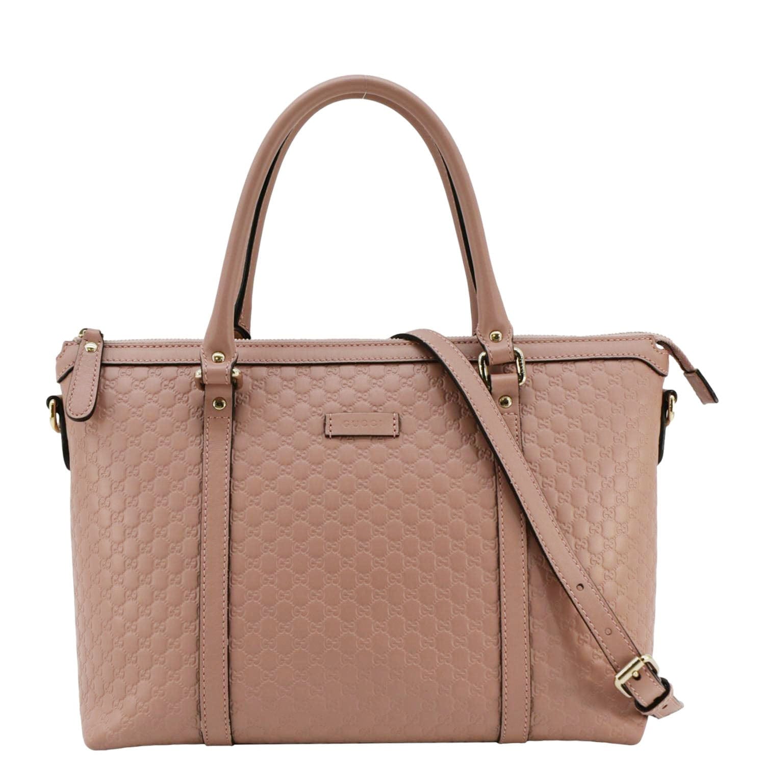 GUCCI Convertible Gucci Microguccissima Leather Satchel Bag Dusty Pink 449656