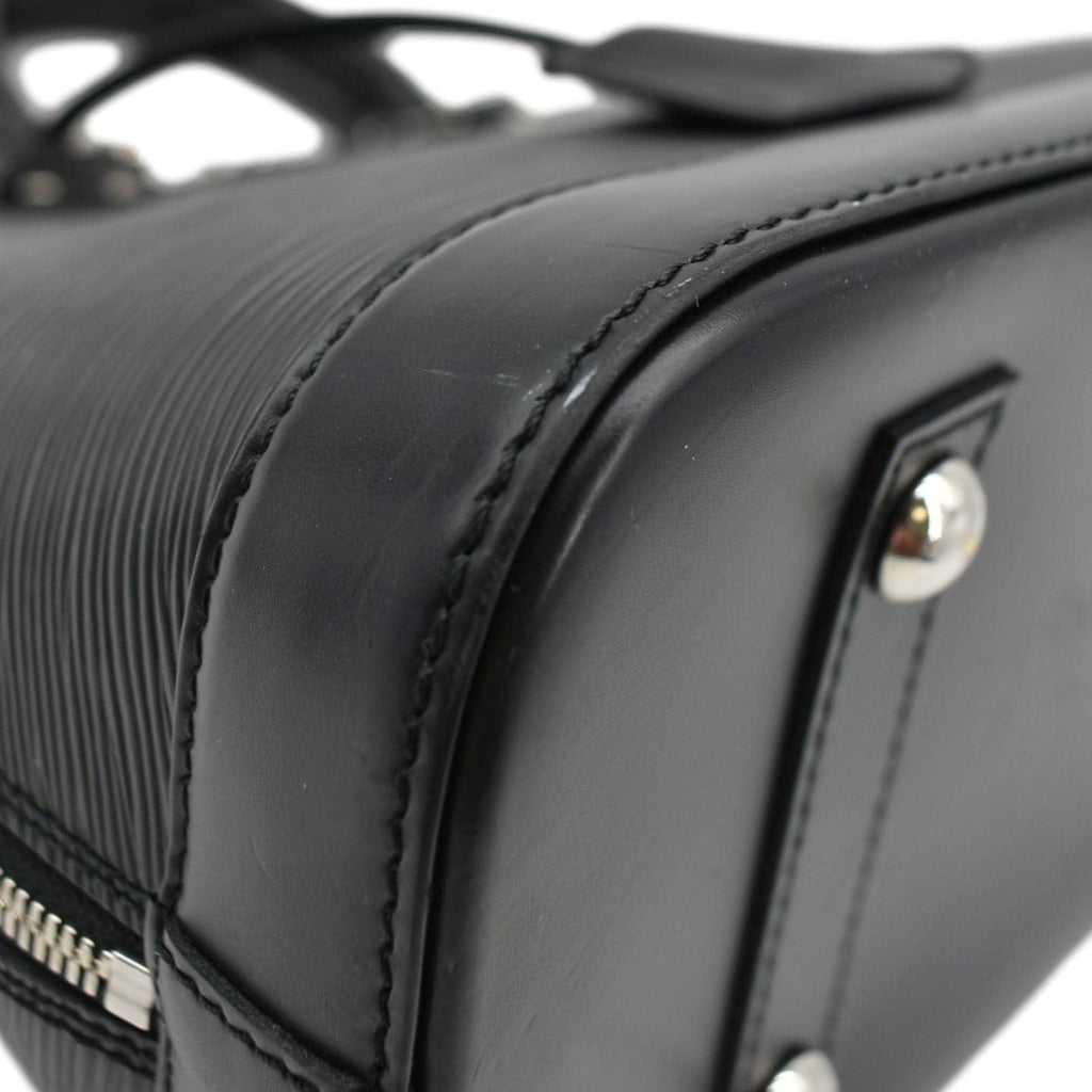 LOUIS VUITTON Alma PM Epi Leather Satchel Bag Black