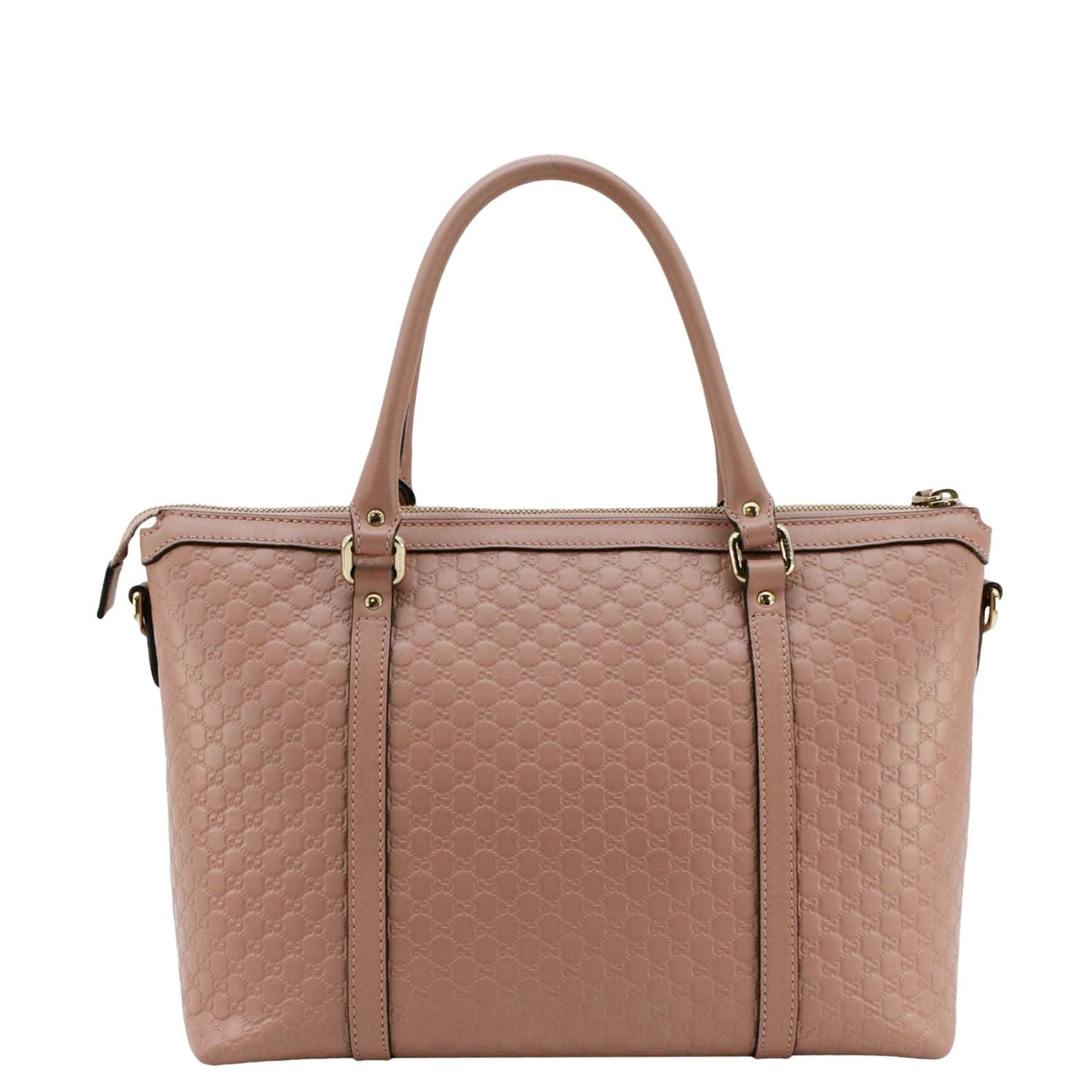 GUCCI Convertible Gucci Microguccissima Leather Satchel Bag Dusty Pink 449656