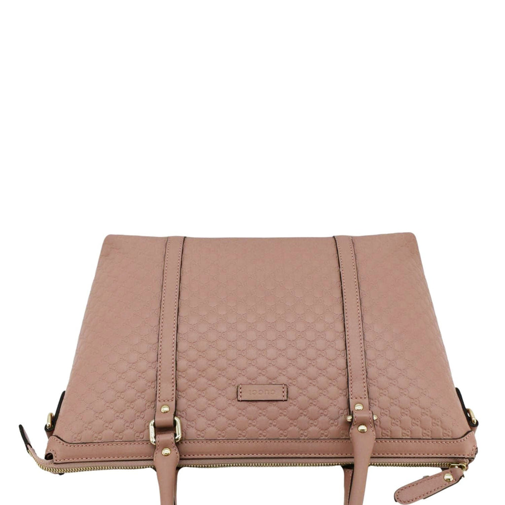 GUCCI Convertible Gucci Microguccissima Leather Satchel Bag Dusty Pink 449656