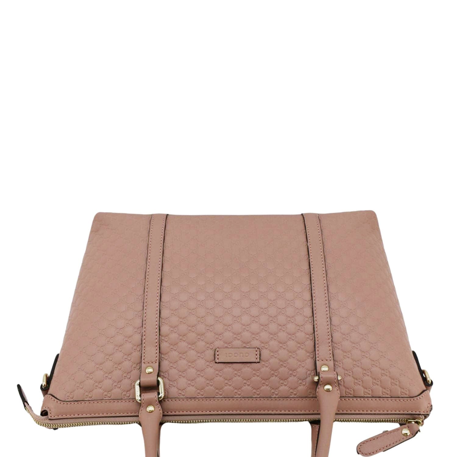 GUCCI Convertible Gucci Microguccissima Leather Satchel Bag Dusty Pink 449656