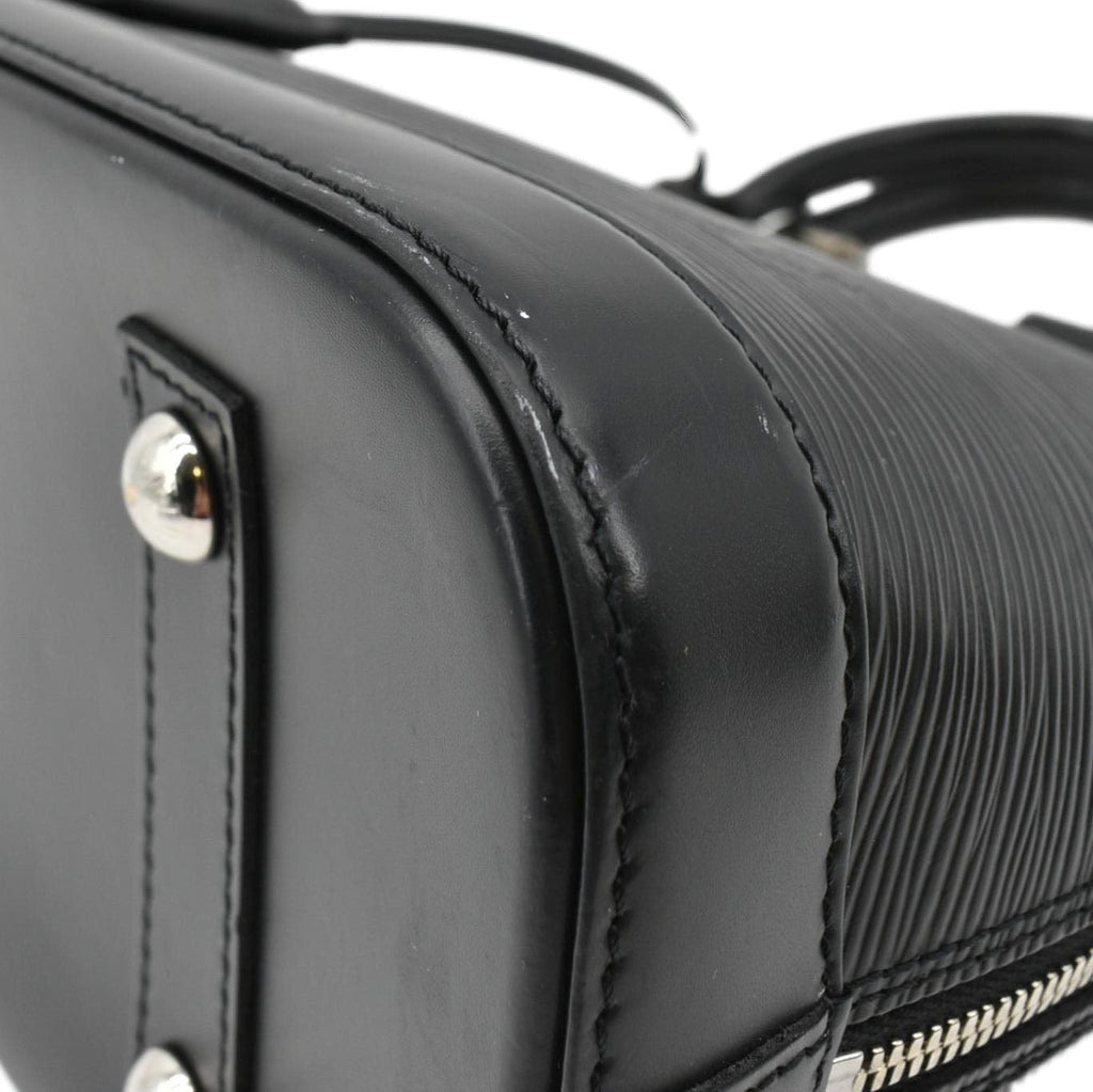 LOUIS VUITTON Alma PM Epi Leather Satchel Bag Black