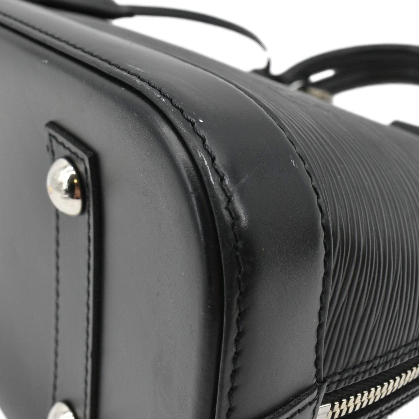 LOUIS VUITTON Alma PM Epi Leather Satchel Bag Black