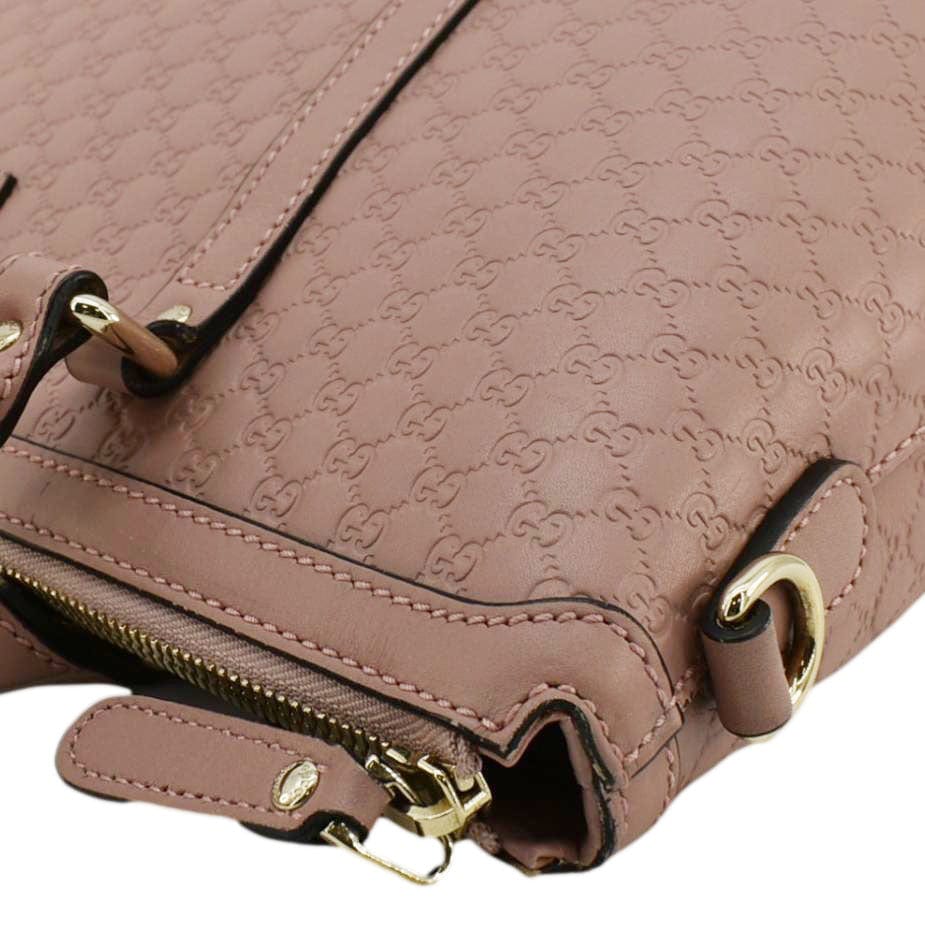 GUCCI Convertible Gucci Microguccissima Leather Satchel Bag Dusty Pink 449656