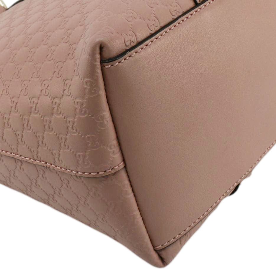 GUCCI Convertible Gucci Microguccissima Leather Satchel Bag Dusty Pink 449656