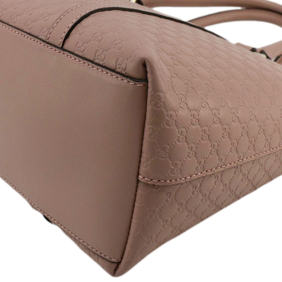 GUCCI Convertible Gucci Microguccissima Leather Satchel Bag Dusty Pink 449656
