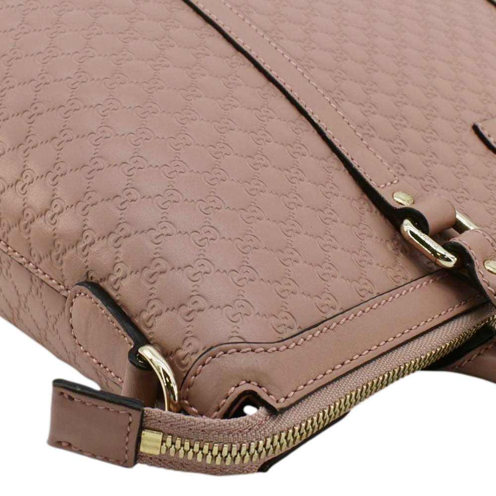 GUCCI Convertible Gucci Microguccissima Leather Satchel Bag Dusty Pink 449656
