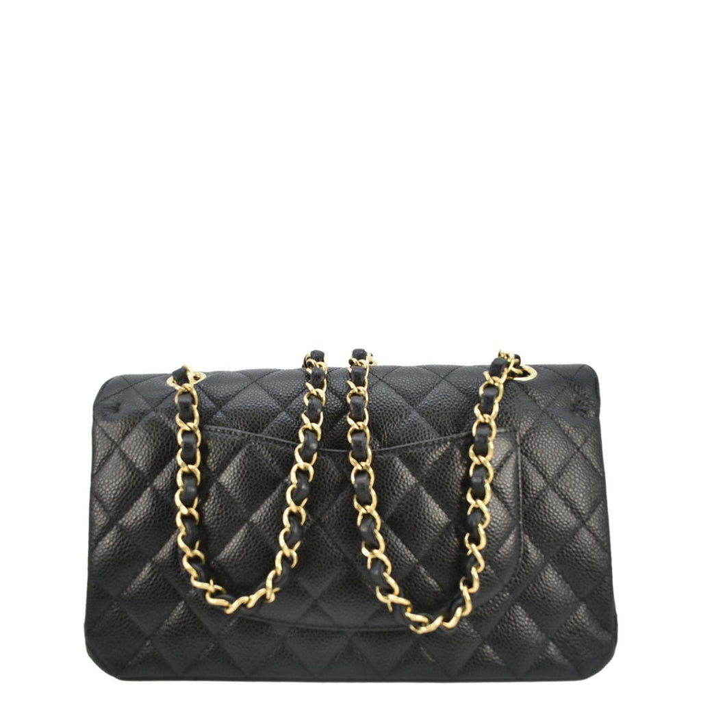 Chanel Classic Double Flap Medium Quilted Leather Shoulder Bag Black