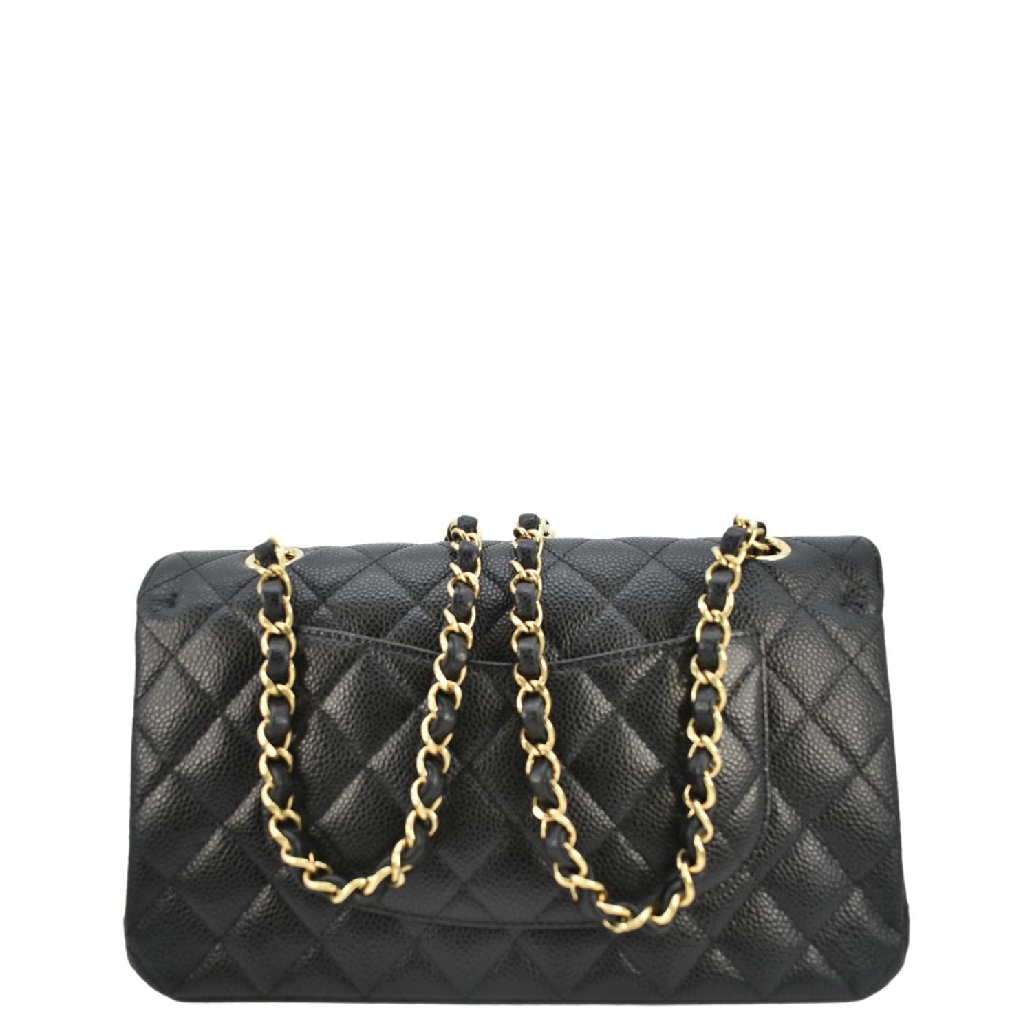 Chanel Classic Double Flap Medium Quilted Leather Shoulder Bag Black