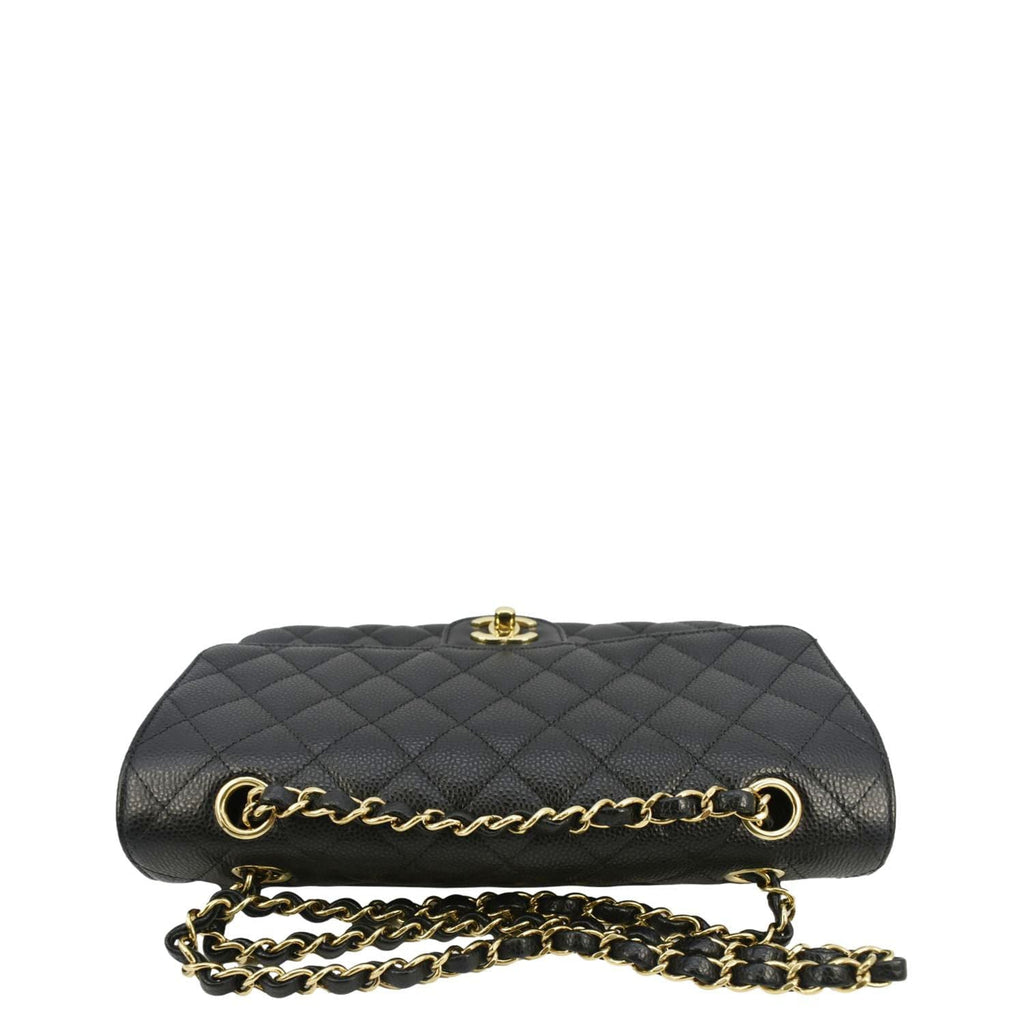 Chanel Classic Double Flap Medium Quilted Leather Shoulder Bag Black