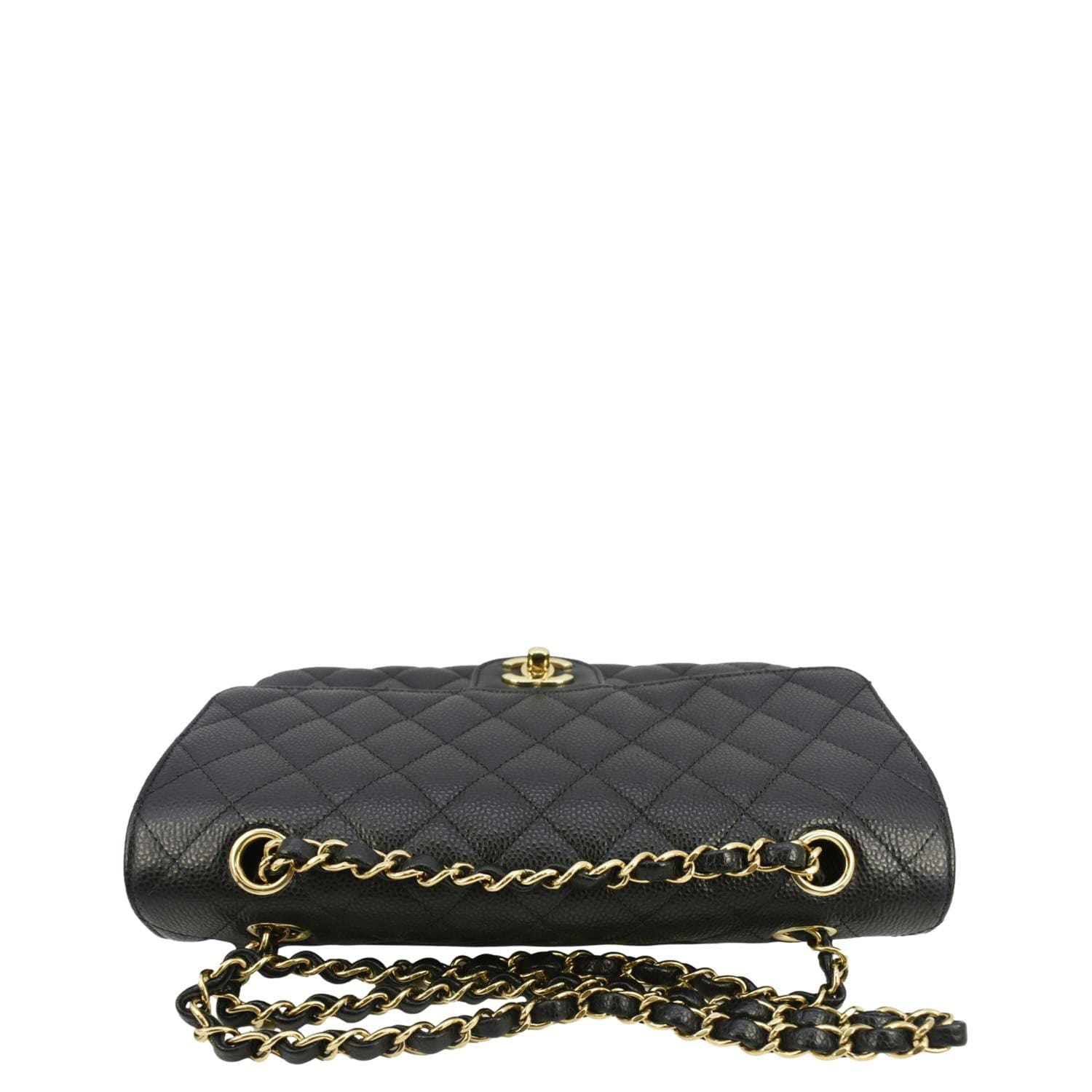 Chanel Classic Double Flap Medium Quilted Leather Shoulder Bag Black