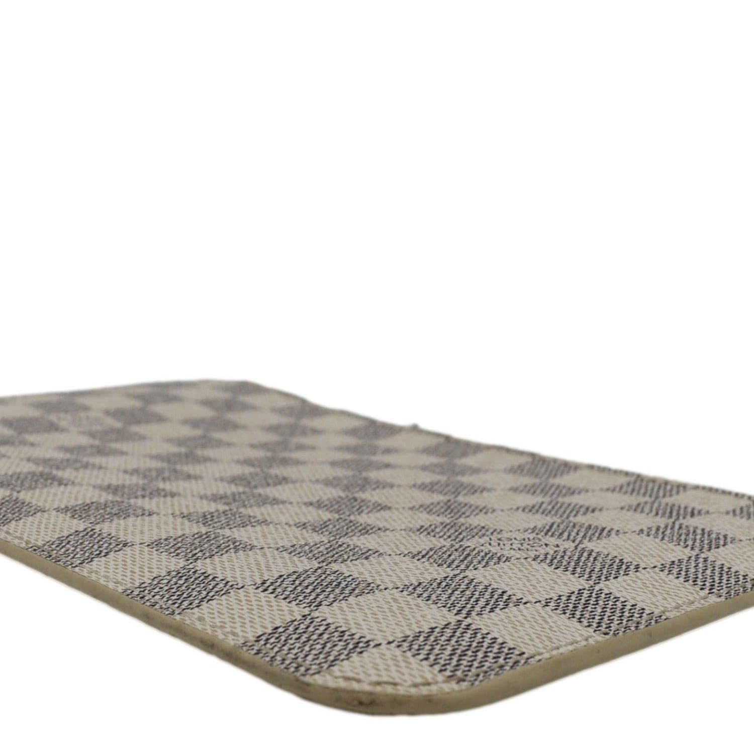 LOUIS VUITTON Wristlet Pochette Damier Azur Pouch White