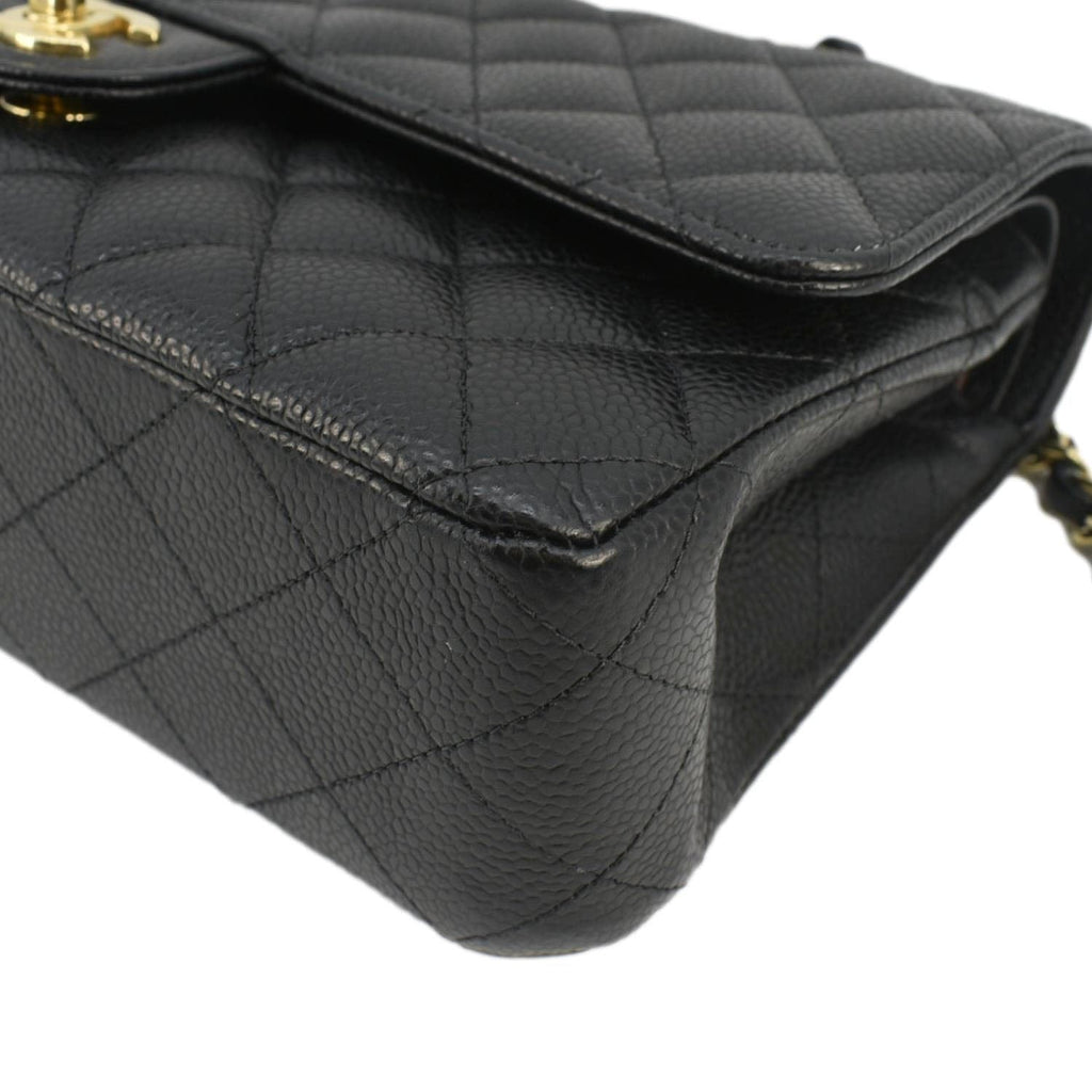 Chanel Classic Double Flap Medium Quilted Leather Shoulder Bag Black