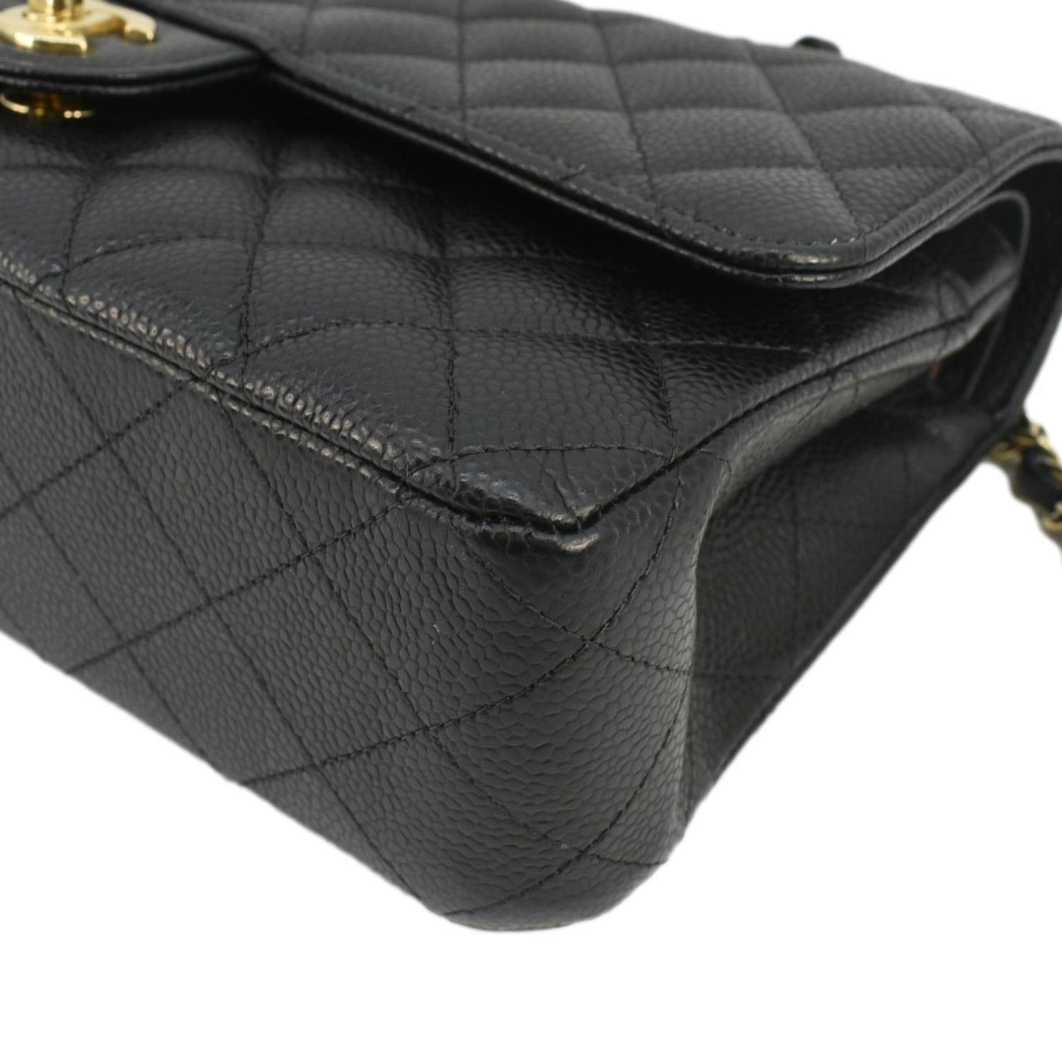 Chanel Classic Double Flap Medium Quilted Leather Shoulder Bag Black