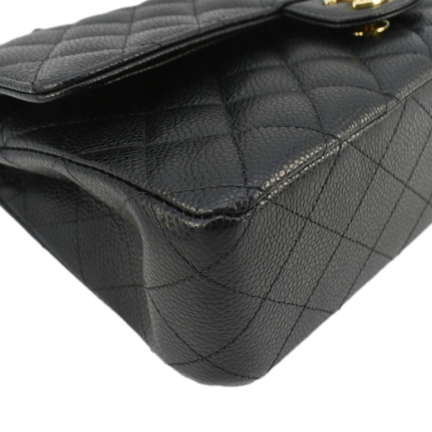 Chanel Classic Double Flap Medium Quilted Leather Shoulder Bag Black