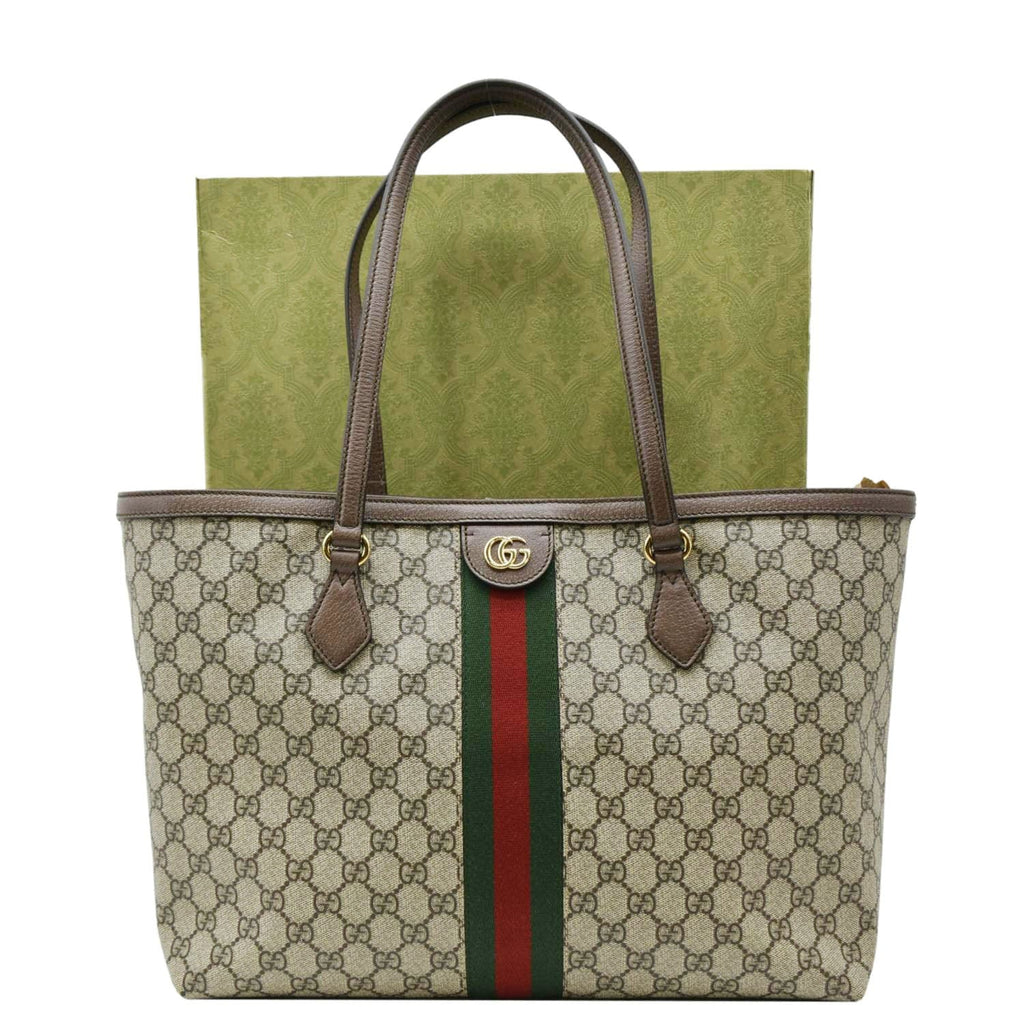 GUCCI Ophidia Medium Gucci Supreme Canvas Tote Bag Beige 631685