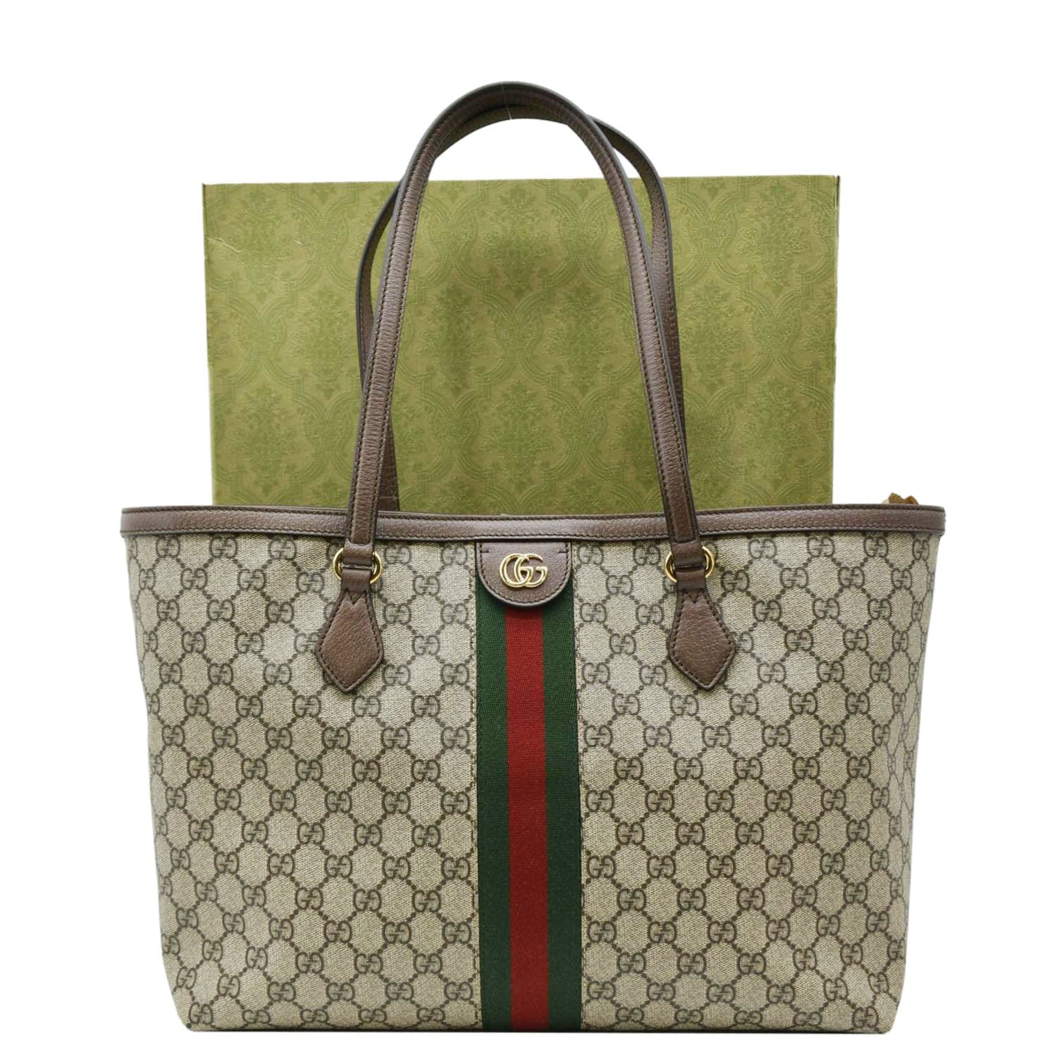 GUCCI Ophidia Medium Gucci Supreme Canvas Tote Bag Beige 631685