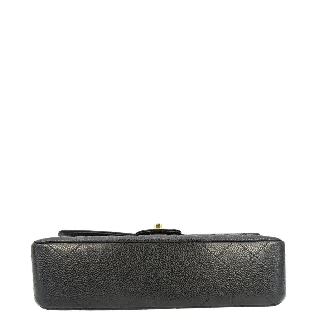 Chanel Classic Double Flap Medium Quilted Leather Shoulder Bag Black