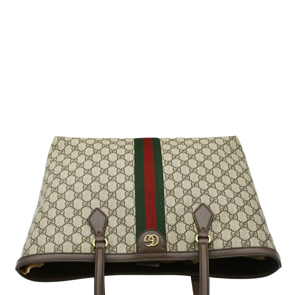 GUCCI Ophidia Medium Gucci Supreme Canvas Tote Bag Beige 631685