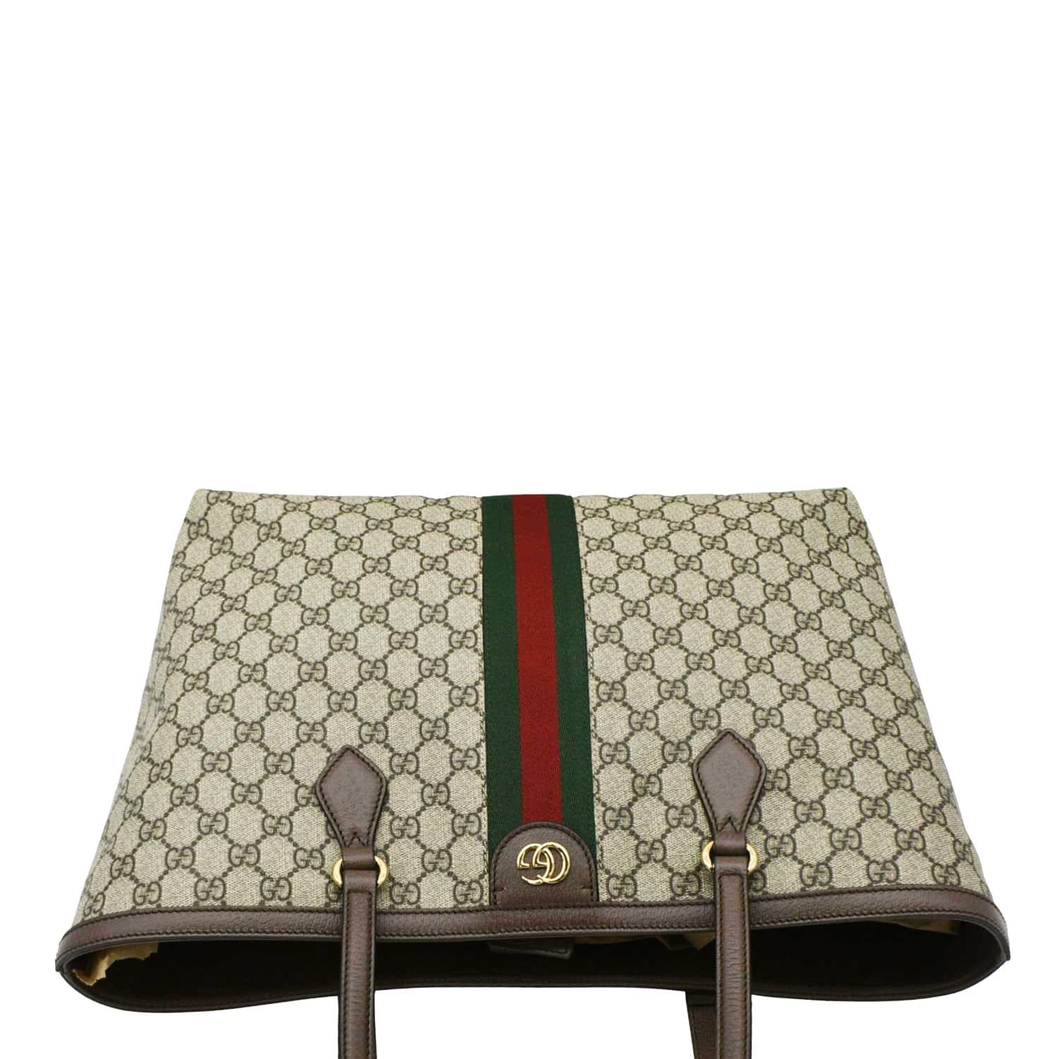 GUCCI Ophidia Medium Gucci Supreme Canvas Tote Bag Beige 631685
