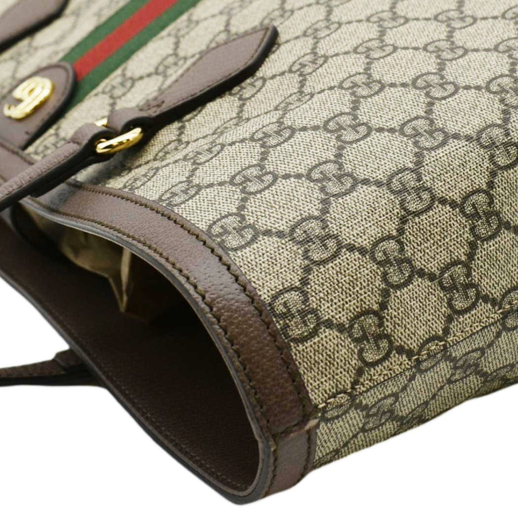 GUCCI Ophidia Medium Gucci Supreme Canvas Tote Bag Beige 631685